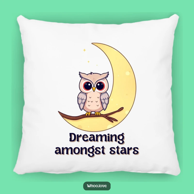 Funny Owl on Moon Pillow - Cozy & Dreamy Nighttime Decor