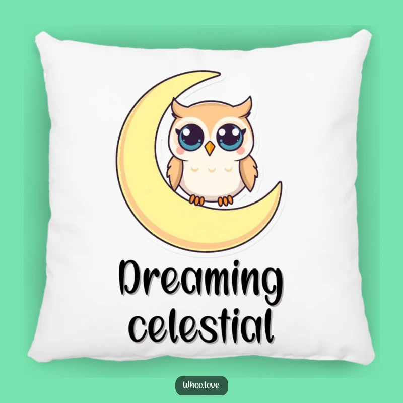 Funny Owl Moon Pillow: Curious Character Cushion - Cozy Funny Gift Decor