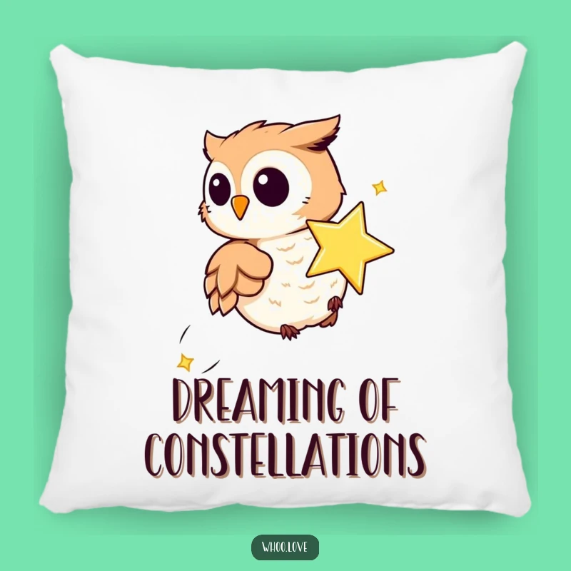 Playful Owl Star Chase Funny Pillow: Cozy Comfort & Dreamy Vibes