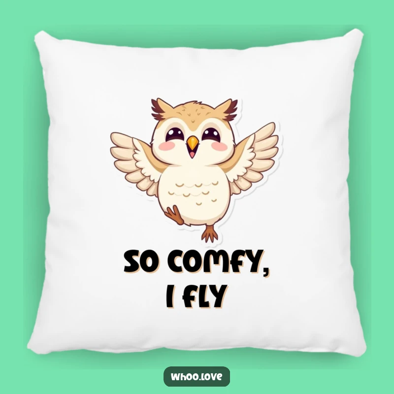 Funny Joyful Owl Pillow: Flapping Wings Cozy Cushion, Hilarious Gift