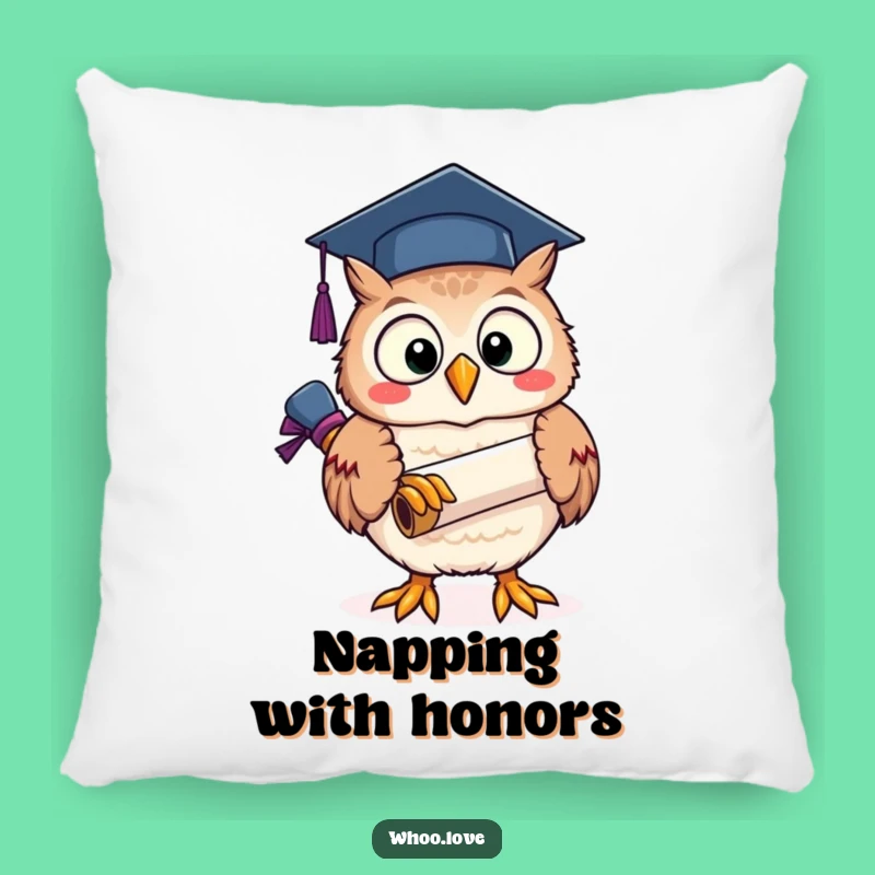 Funny Owl Graduation Pillow: Comfy Scroll Hugger - Adorable Funny Gift!