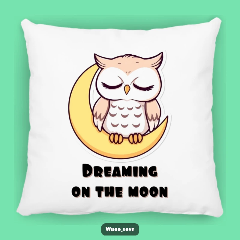 Funny Sleepy Owl Pillow: Cute Moon Character Cushion for Cozy Bedrooms
