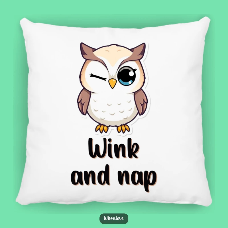 Funny Winking Owl Pillow - Soft Cheeky Cushion, Adorable Funny Gift Accent