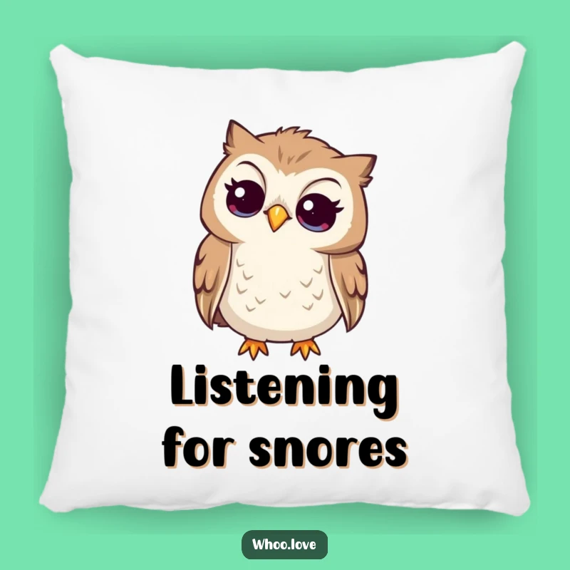 Funny Curious Owl Pillow: Head Tilted Listening, Cozy & Thoughtful Decor