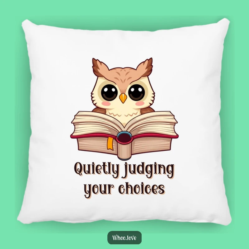 Funny Owl Pillow: Cozy Up with Literary Laughs, Perfect Gift