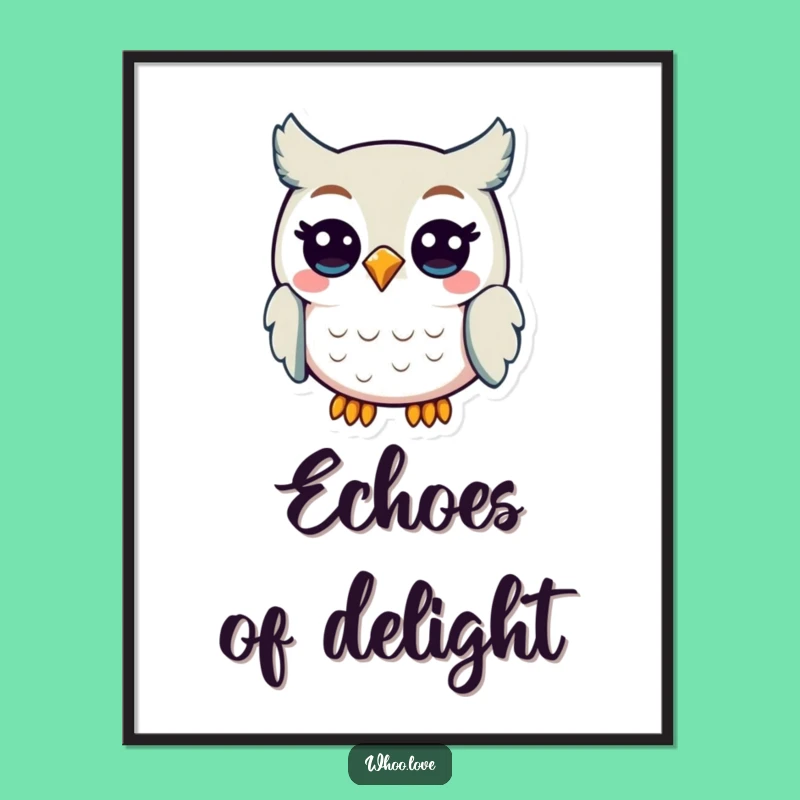 Funny Owl Digital Art Print: High-Quality Artwork of Bird Hooting Happily