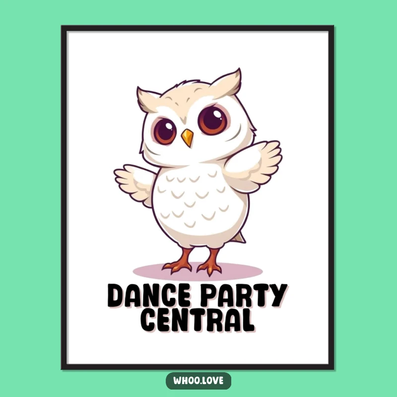 Funny Dancing Owl Digital Art - Silly Artwork, Instant Funny Gift Download