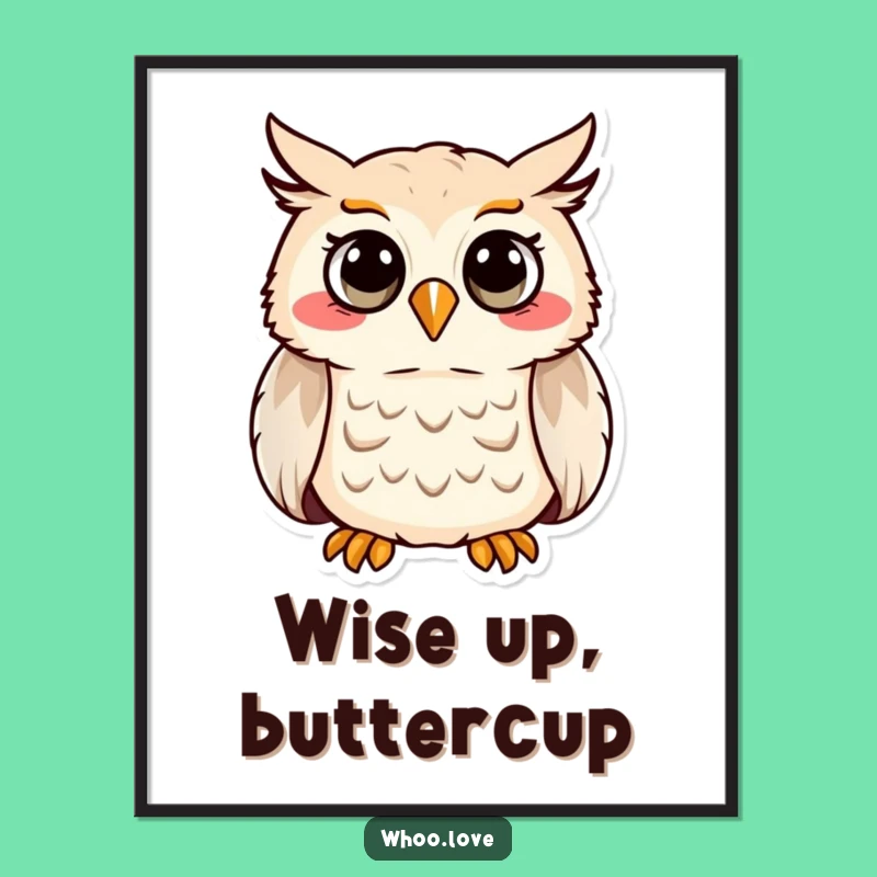 Funny Hooting Owl Digital Art - Cheerful Bird Artwork, Instant Funny Gift Download