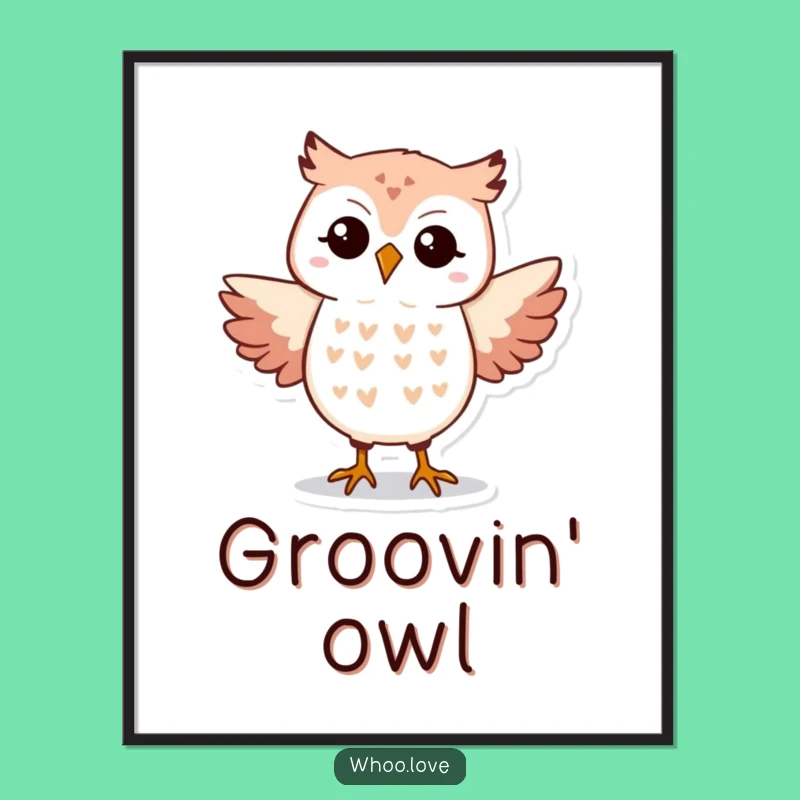 Funny Owl Dance Digital Art: Instant Silly Hooting Download, Hilarious Decor Gift