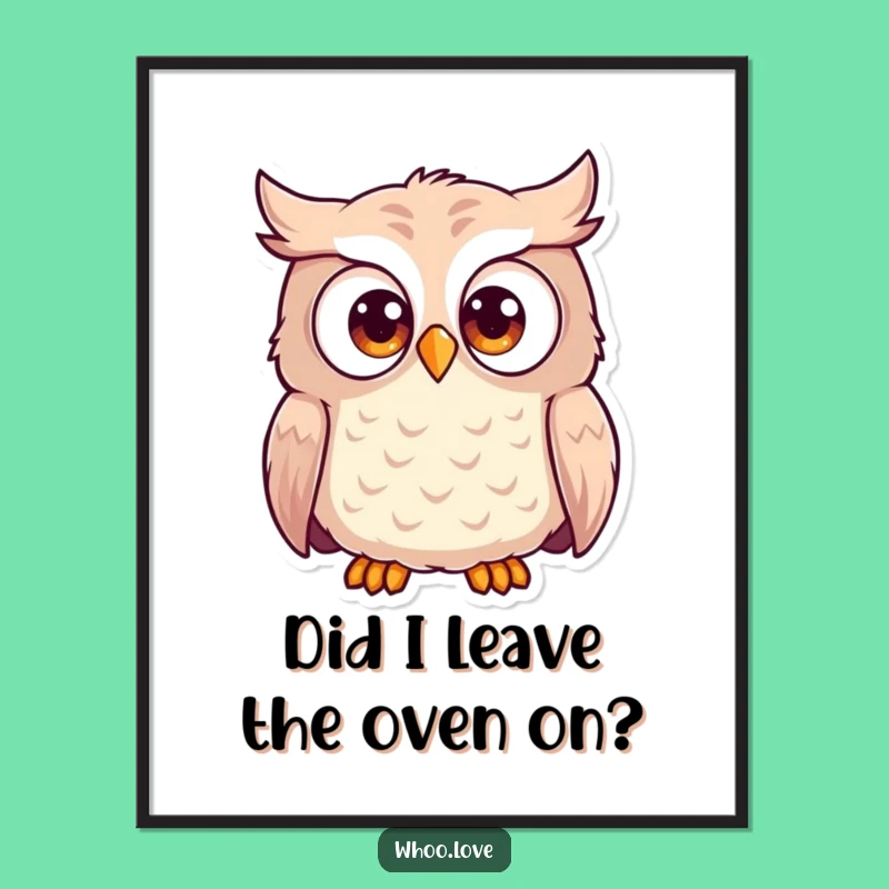 Funny Surprised Owl Digital Art Print - Instant Hilarious Decor