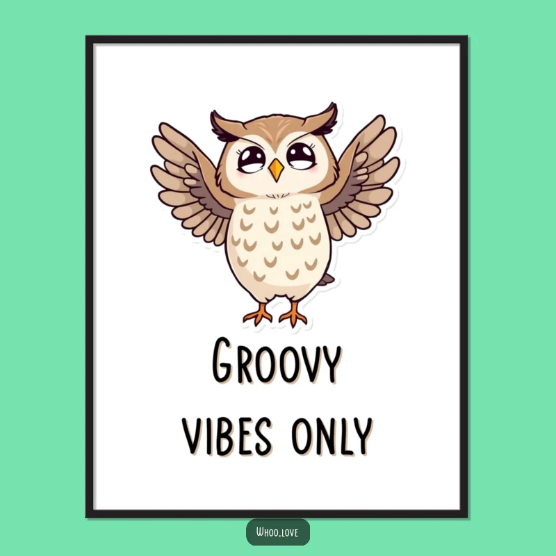 Funny Striped Owl Dance Digital Art: Instant Joy with This Comical Owl Wall Decor