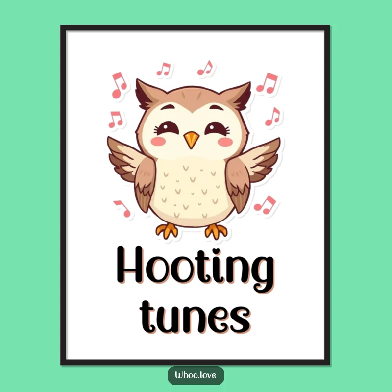 Funny Owl Digital Art: Cheerful Hoot - Instant Funny Gift