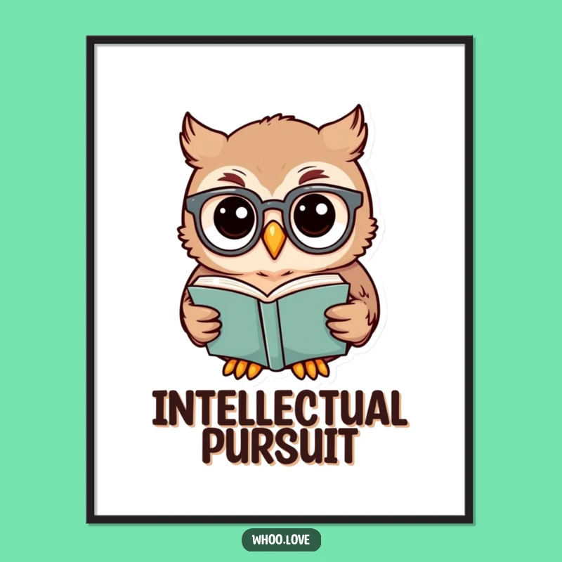 Funny Owl Scholar Digital Art: Instant Intellectual Charm for Your Walls