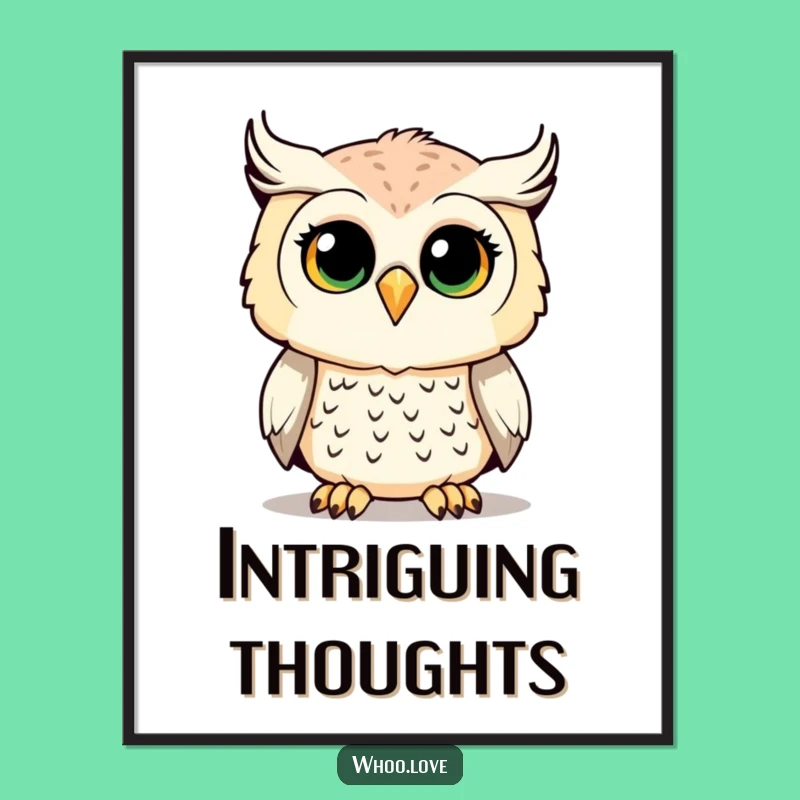 Funny Owl Digital Art: Instant Curious Hooting Download, Hilarious Wall Decor Gift