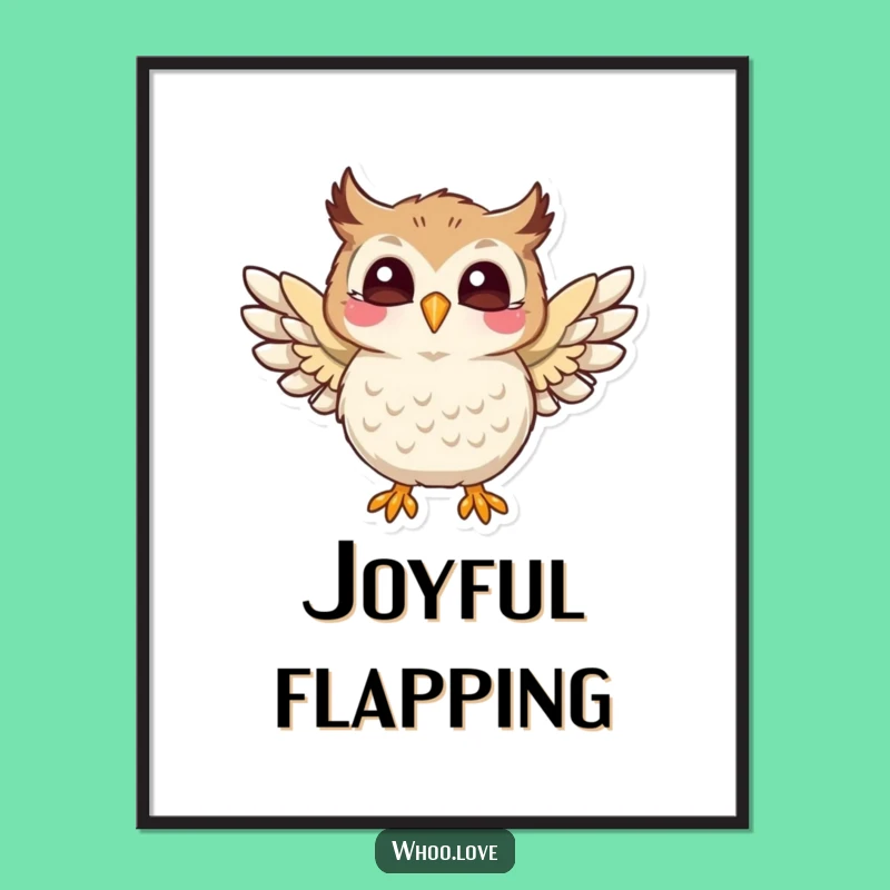 Funny Joyful Owl Digital Art: Instant Celebration for Your Space