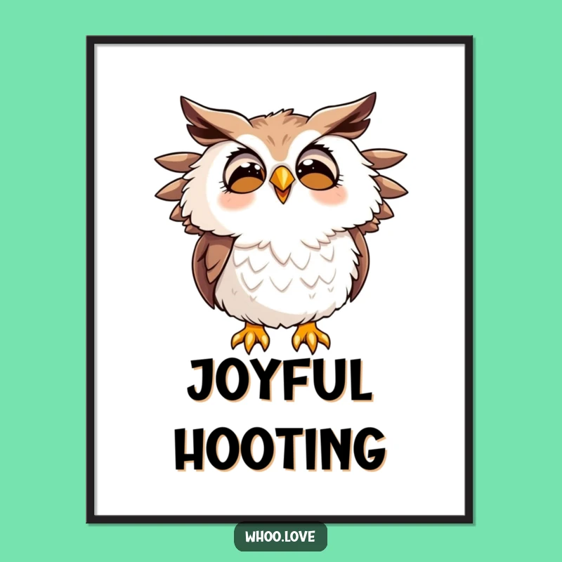 Funny Hooting Owl Digital Art: Instant Joy Download, Cheerful Bird Gift
