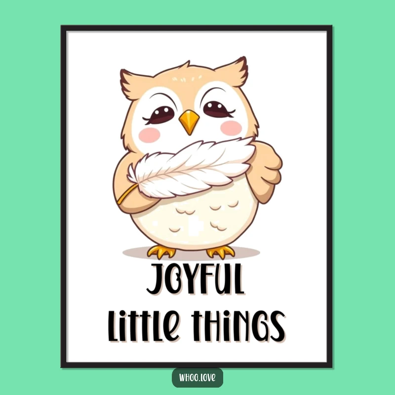 Funny Giggling Owl Digital Art Print: Instantly Download Joyful Wall Art for Your Home