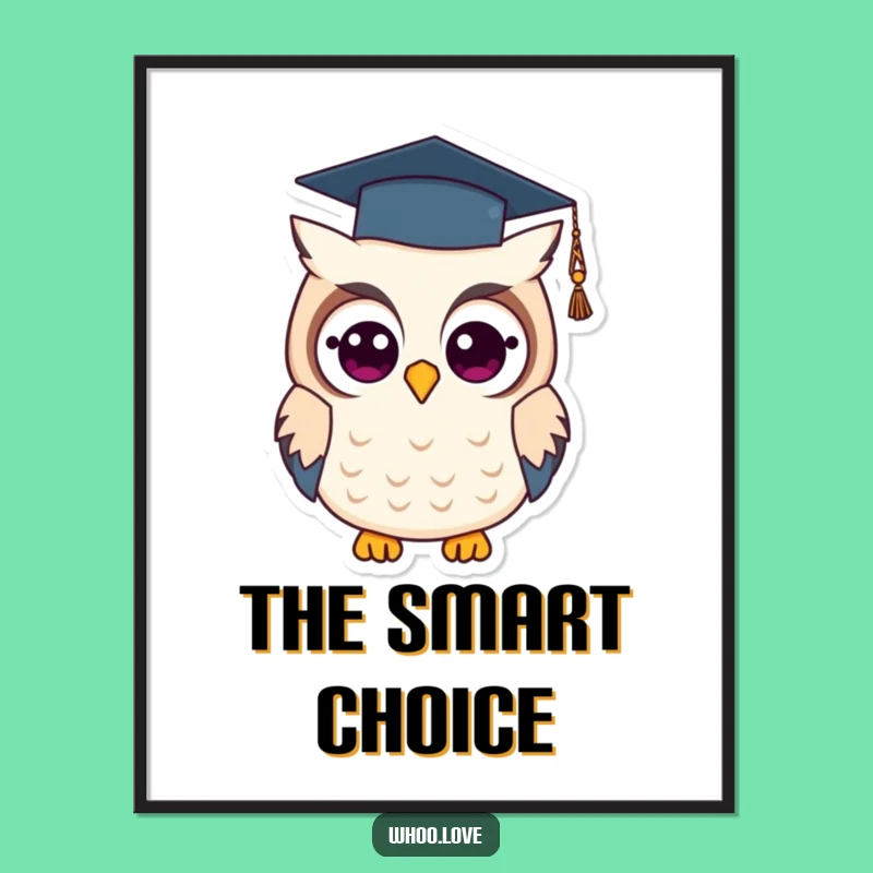 Funny Graduation Owl Digital Art: Printable Grad Owl Decor, Instant Gift