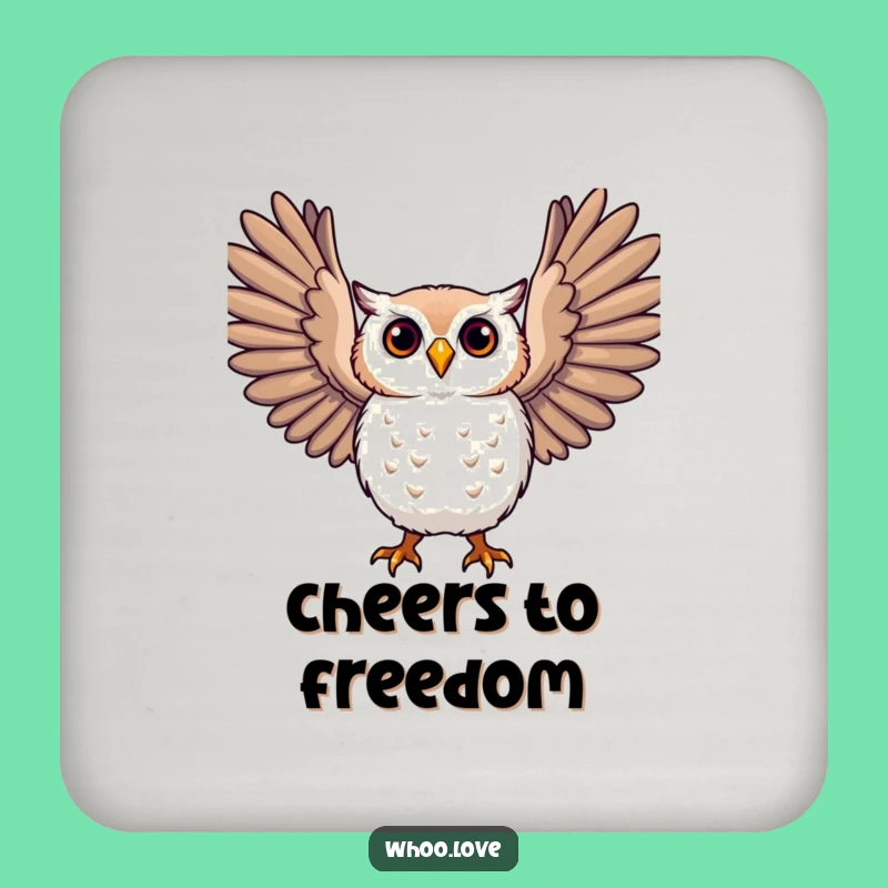 Funny Expressive Owl Wings Coasters, Protect Surfaces with Freedom, Set of Funny Gifts