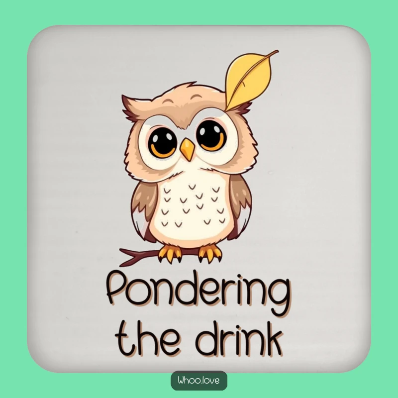 Funny Curious Owl Leaf Coaster: A Thoughtful Touch