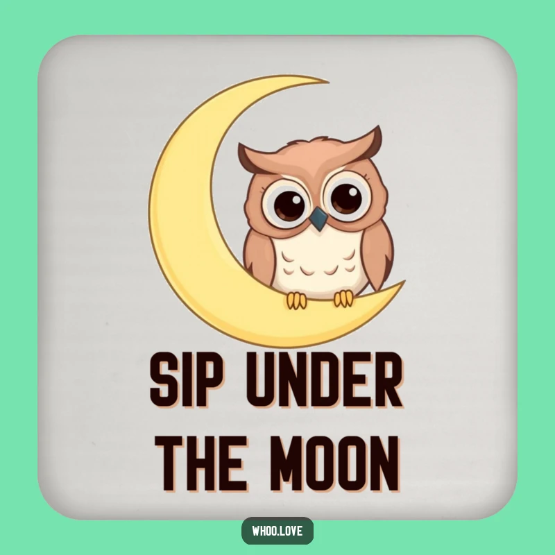 Funny Googly Eyes Owl Moon Coaster: Protect Surfaces with Humor!