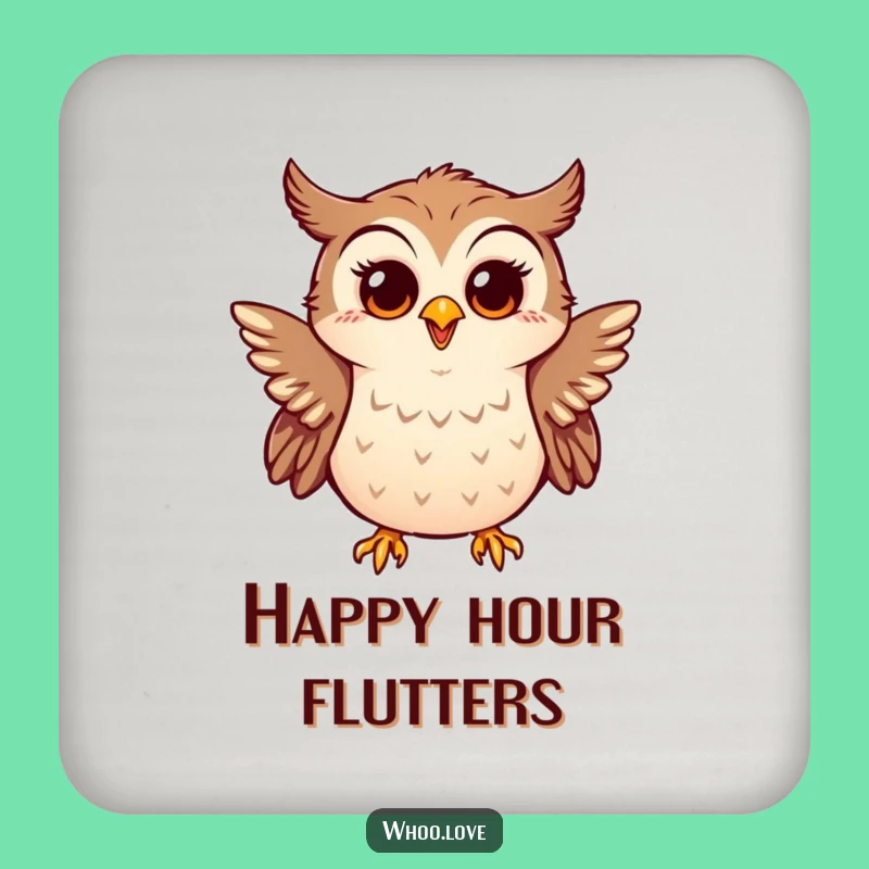 Funny Happy Owl Flapping Wings Coaster: Protect Surfaces with Joy!