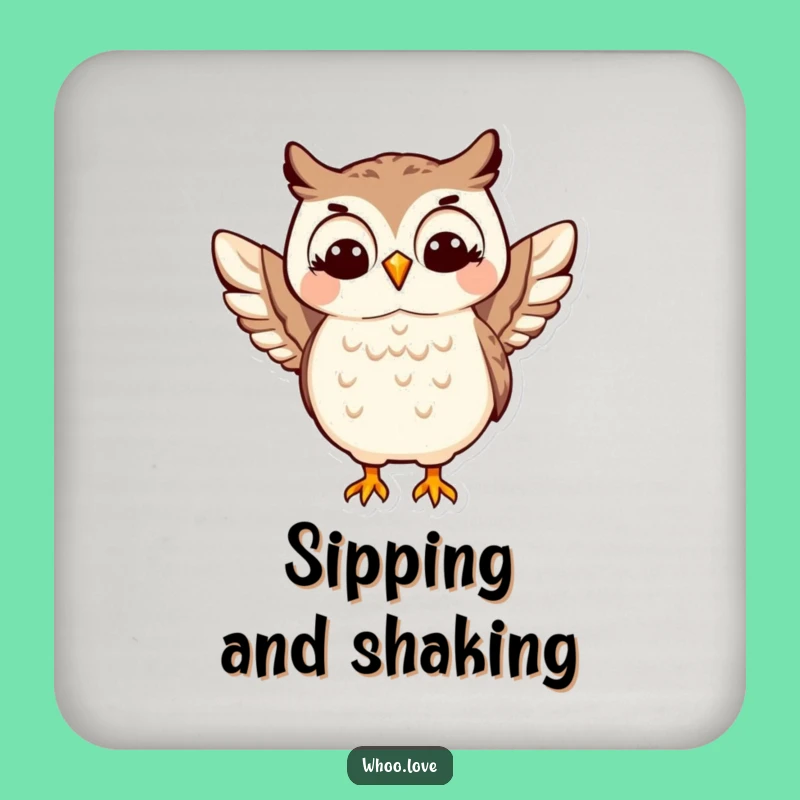 Funny Happy Owl Shimmy Coasters - Protect Surfaces with Personality!