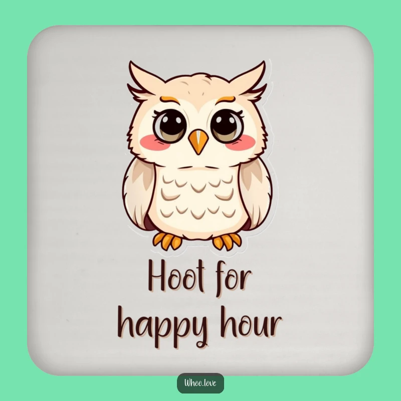 Funny Hooting Owl Coaster - Cheerful Drink Protector, Unique Funny Gift Set