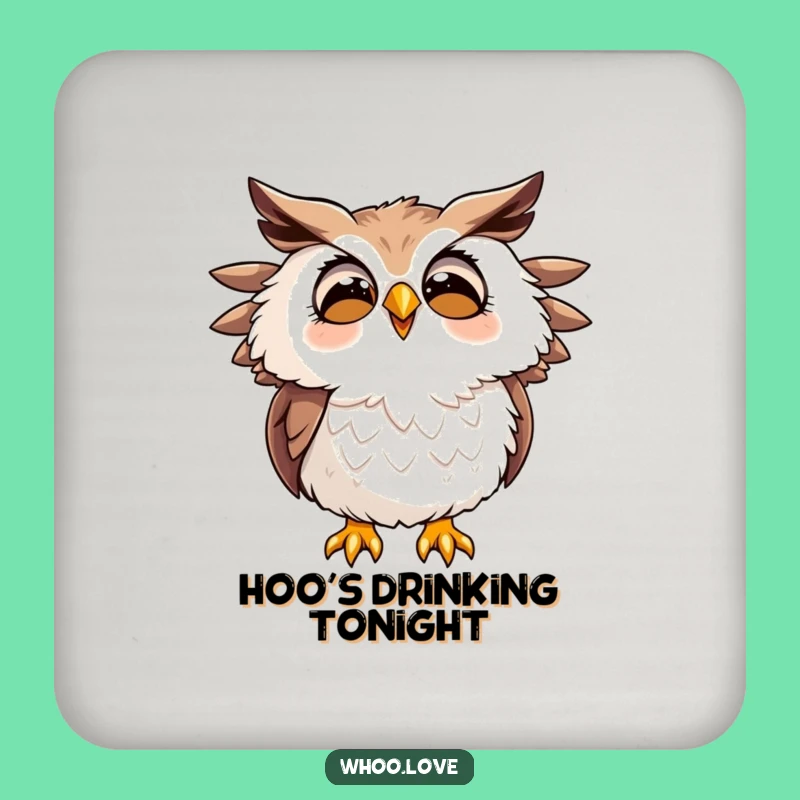Funny Hooting Owl Coaster Set: Joyful Surface Protection, Fun Bird Gift