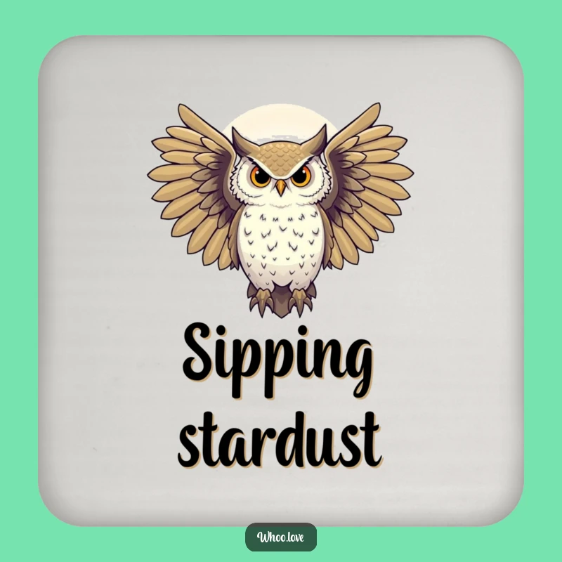 Funny Majestic Owl Coaster: Starry Night Drink Protector