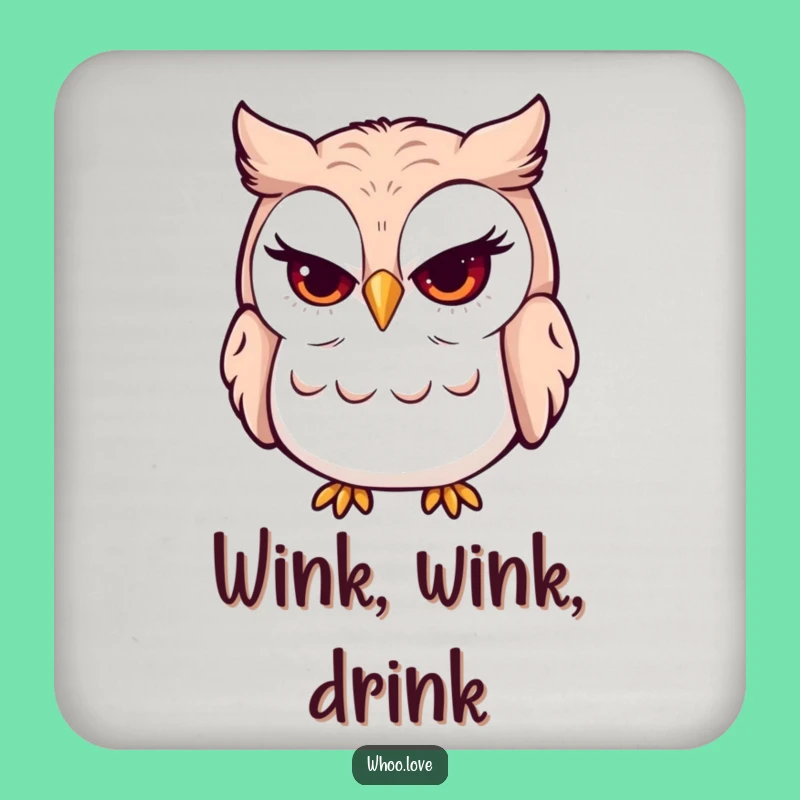 Funny Mischievous Grin Owl Coaster - Playful Surface Protection