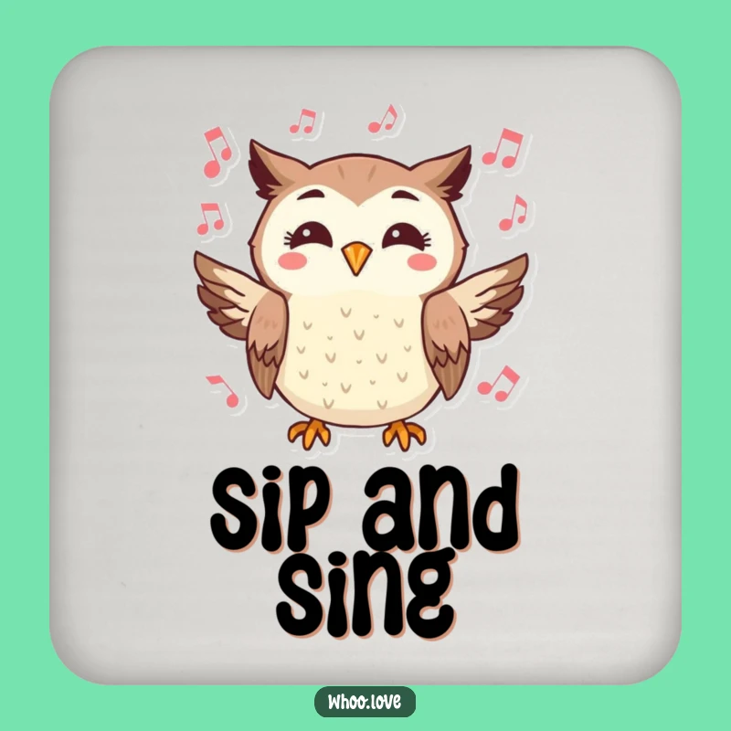 Funny Owl Coaster: Musical Notes - Table Protection Funny Gift
