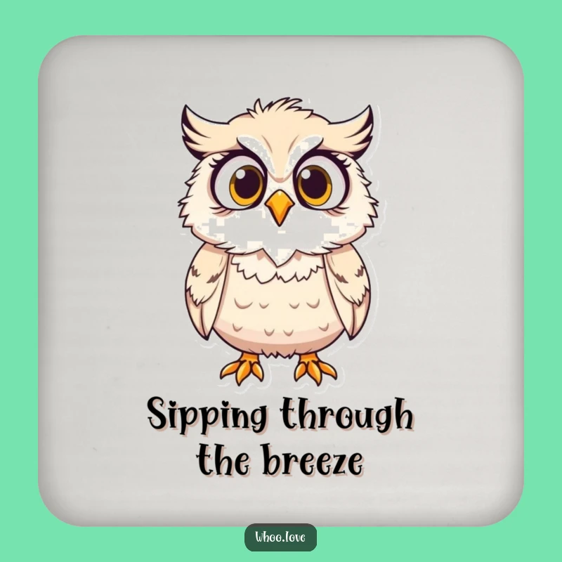 Funny Owl Coaster: Surprised Feathers, Protect Your Table Gift!