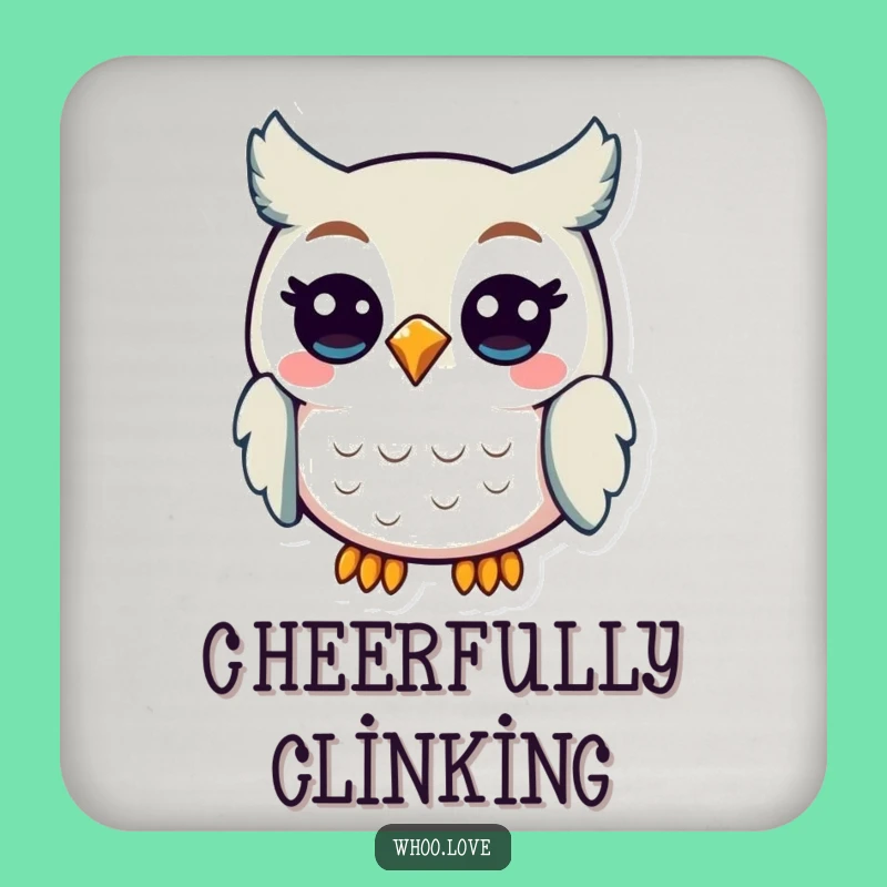 Funny Owl Happy Hour Coaster: Protect Surfaces with This Hilarious Bird Art