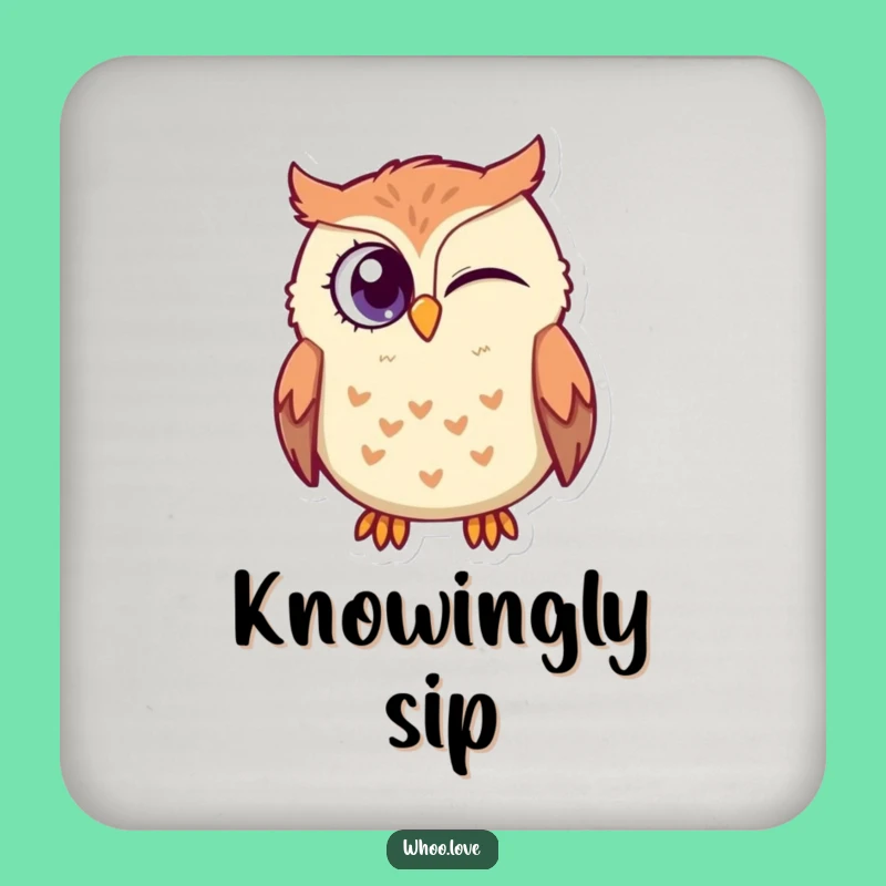 Funny Owl Wink Coaster: Protect Surfaces with This Hilarious Bird Art