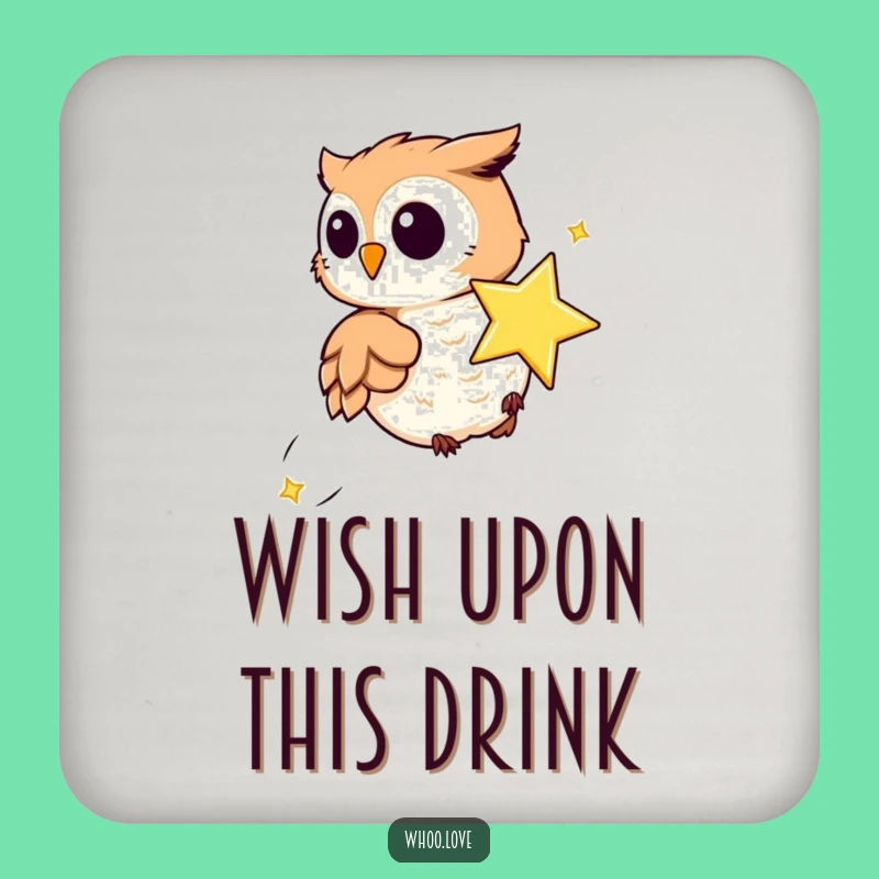 Funny Playful Owl Star Coaster Set: Protect Surfaces with Whimsy