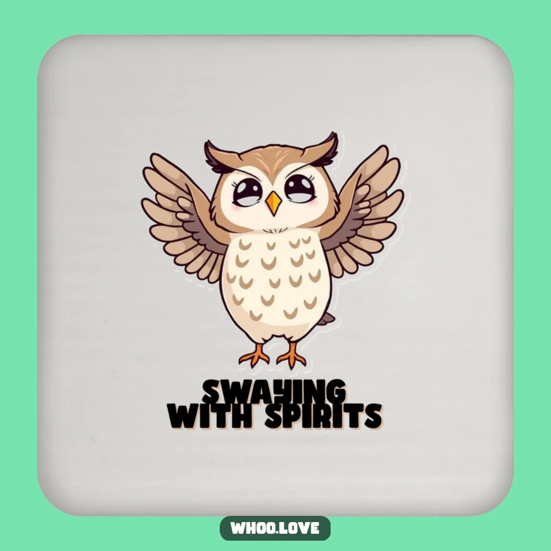 Funny Striped Owl Dance Drink Coaster: Protect Surfaces with This Humorous Owl Charm