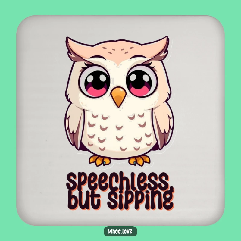 Funny Surprised Owl Coaster Set: Protect Surfaces with Hilarious Wide-Eyed Art