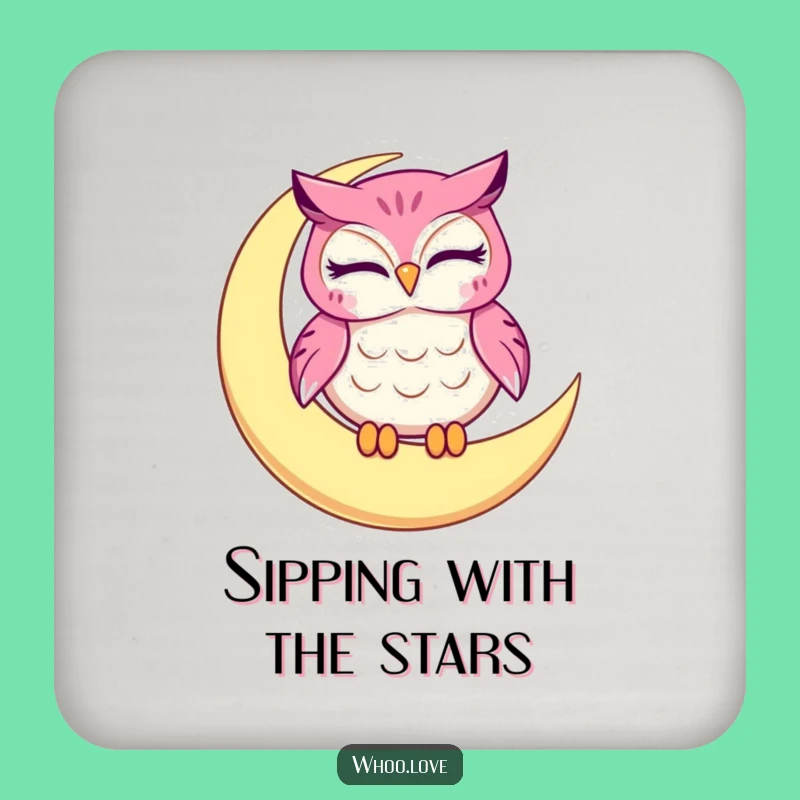 Funny Winking Owl Moon Coasters, Protect Surfaces with Humor, Set of Perfect Funny Gifts