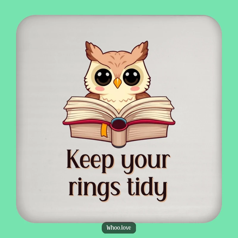 Funny Owl Coaster: Protect Surfaces with Literary Wit, Gift Set