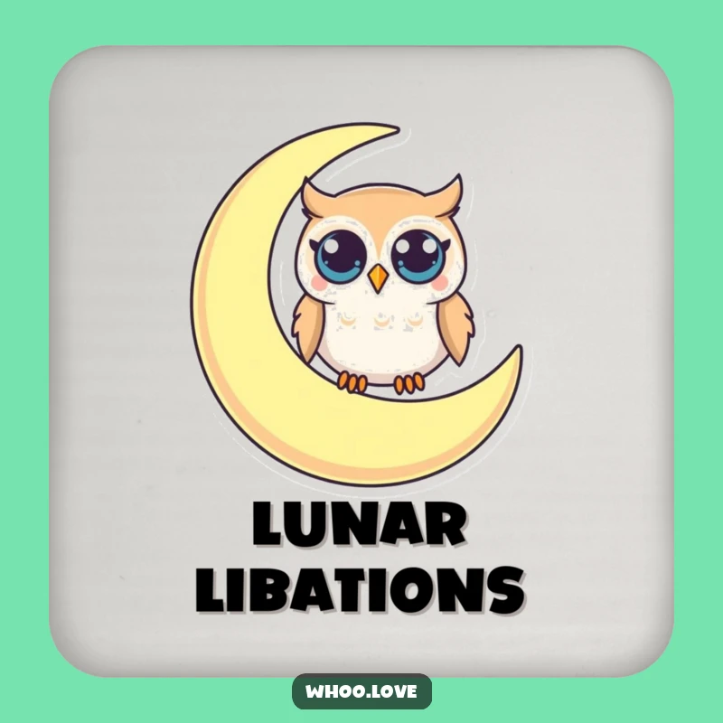 Funny Owl Moon Coaster: Curious Character - Chic Funny Gift for Tabletops