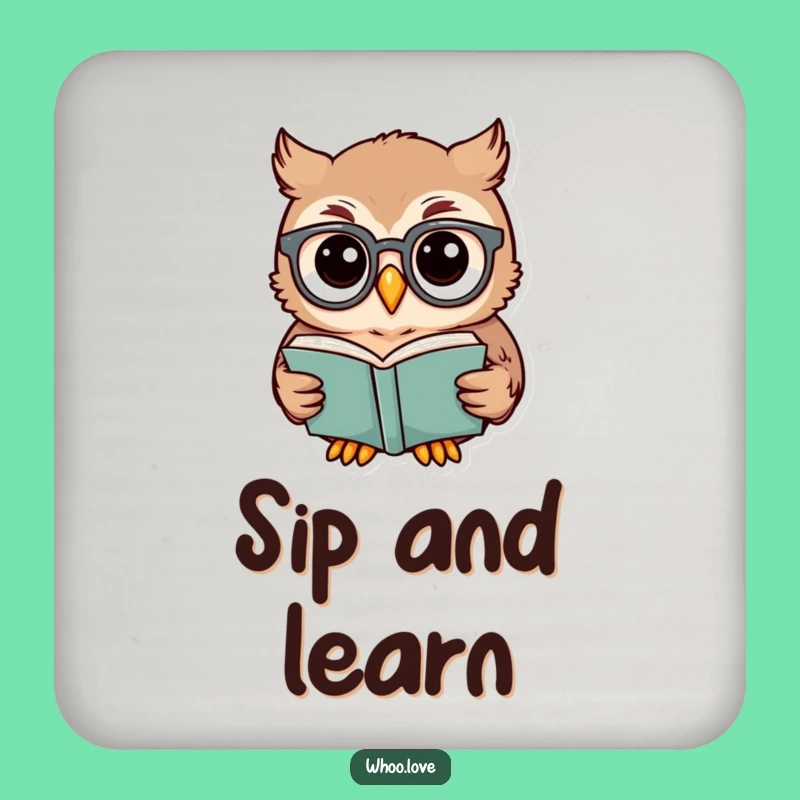 Funny Owl Scholar Coaster Set: Protect Your Bookshelf from Drink Rings