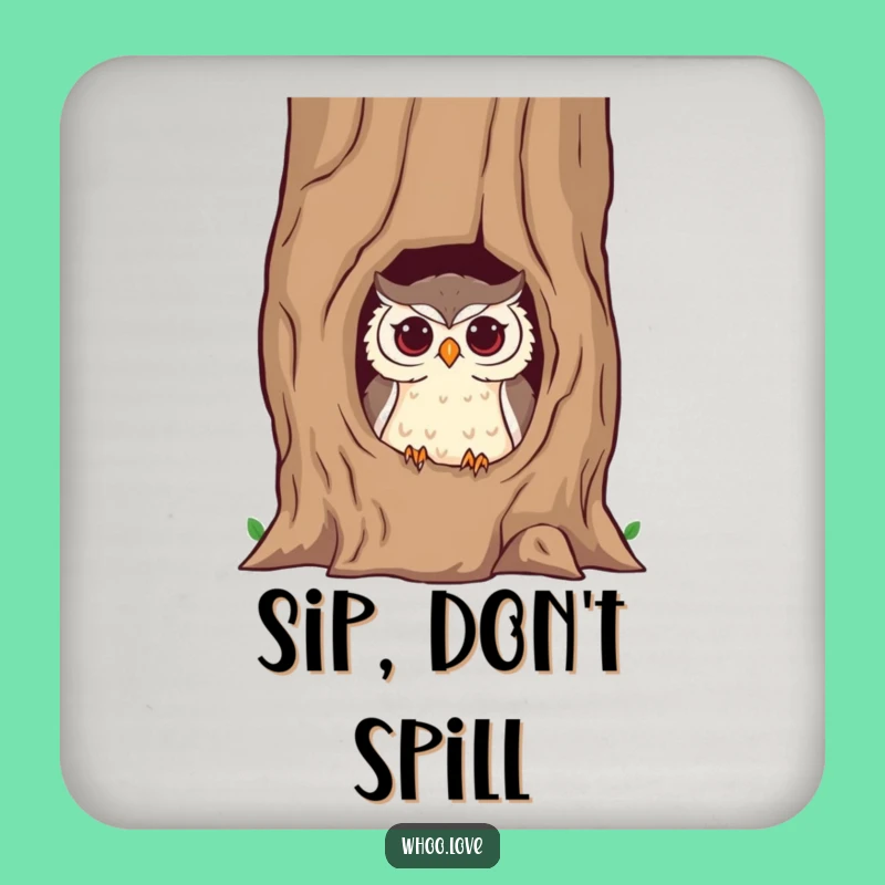 Funny Mischievous Owl Coasters: Protect Surfaces with Playful Charm