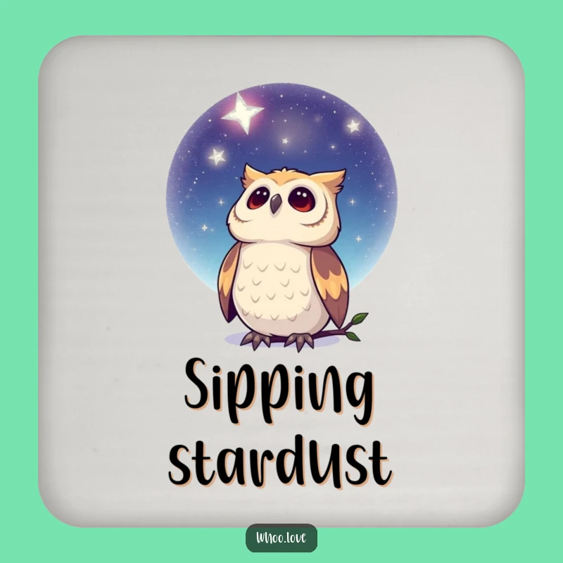 Funny Dreamy Owl Coasters - Protect Surfaces with Celestial Charm!