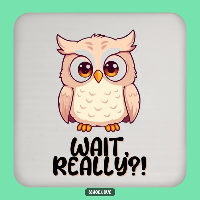 Funny Wide-Eyed Owl Coaster - Protect Surfaces with Humor