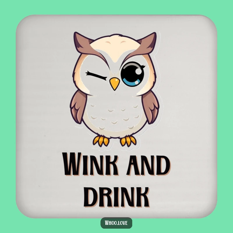 Funny Winking Owl Coaster - Cheeky Drink Protector, Unique Funny Gift for Tables
