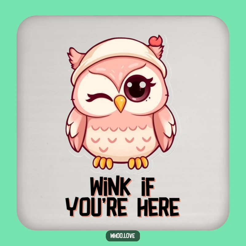 Funny Kawaii Owl Winking Coaster: Protect Surfaces with Cuteness