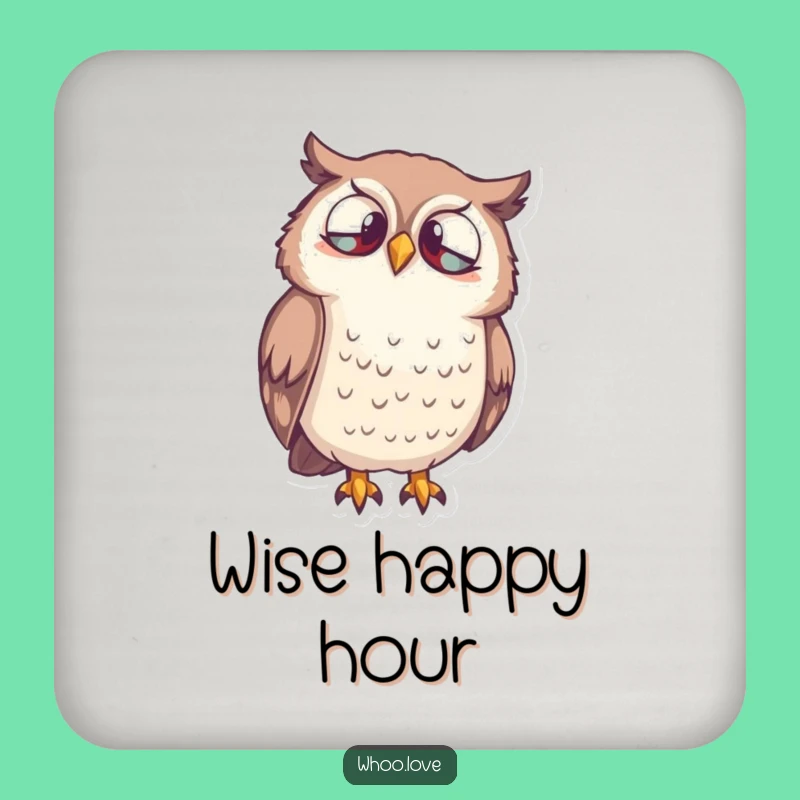 Funny Owl Curiosity Drink Coaster - Protect Surfaces with Bird Art, Perfect Funny Gift!