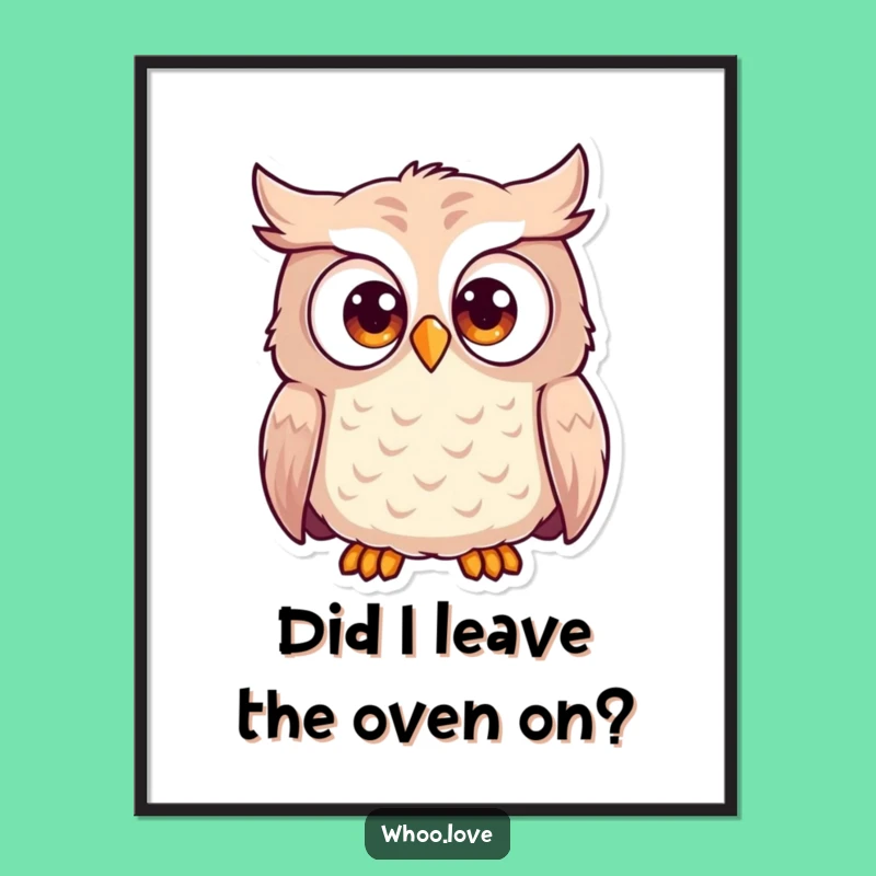 Funny Surprised Owl Poster - Hilarious Wide Eye Wall Art