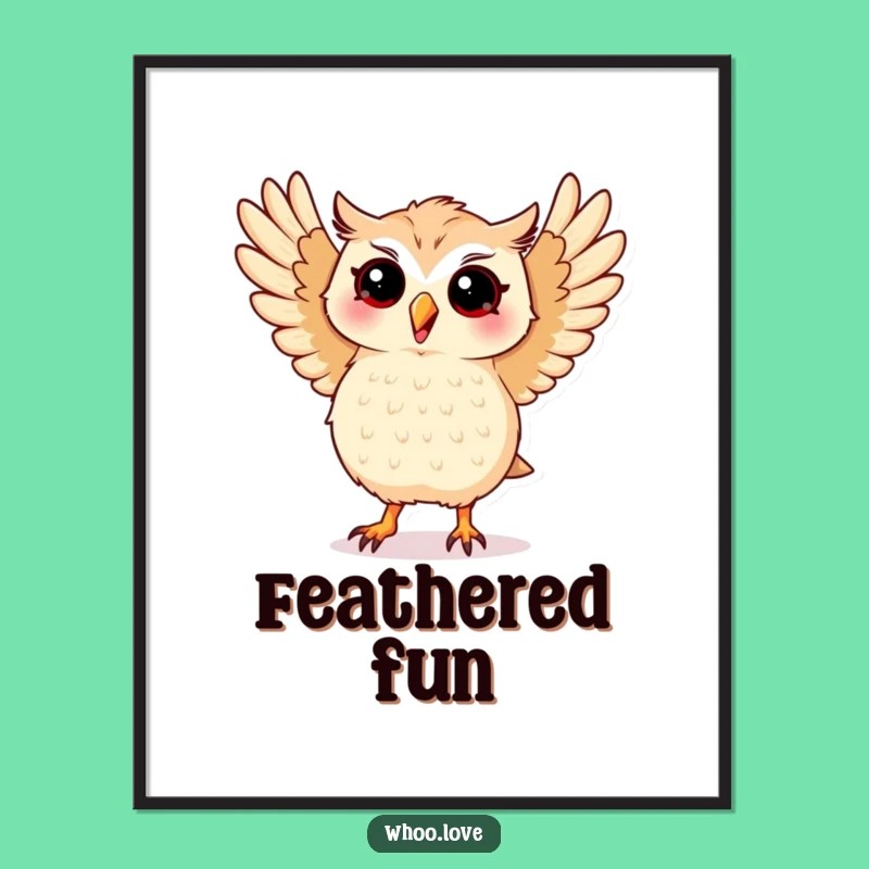 Funny Dancing Kawaii Owl Poster - Decorate with Silly Moves